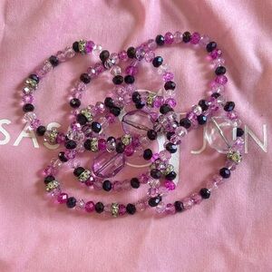 Sassy Jones Elegant Purple Beaded Bracelet Set